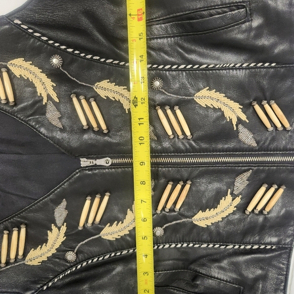 Tribe America Embelished Leather Vest SZ 8 RARE - Picture 16 of 16